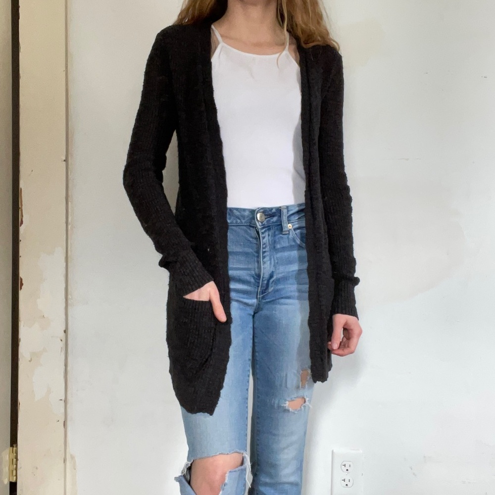Long Black Cardigan